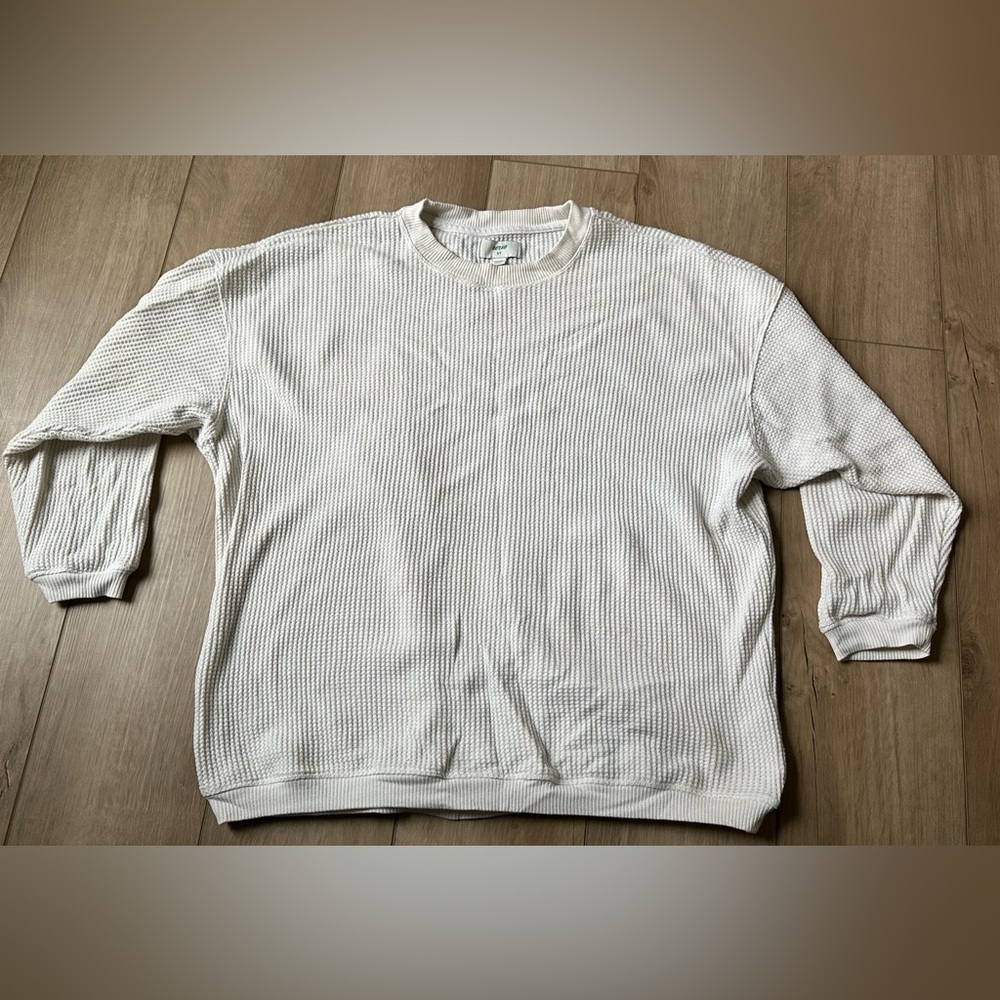 White Waffle Knit Sweater